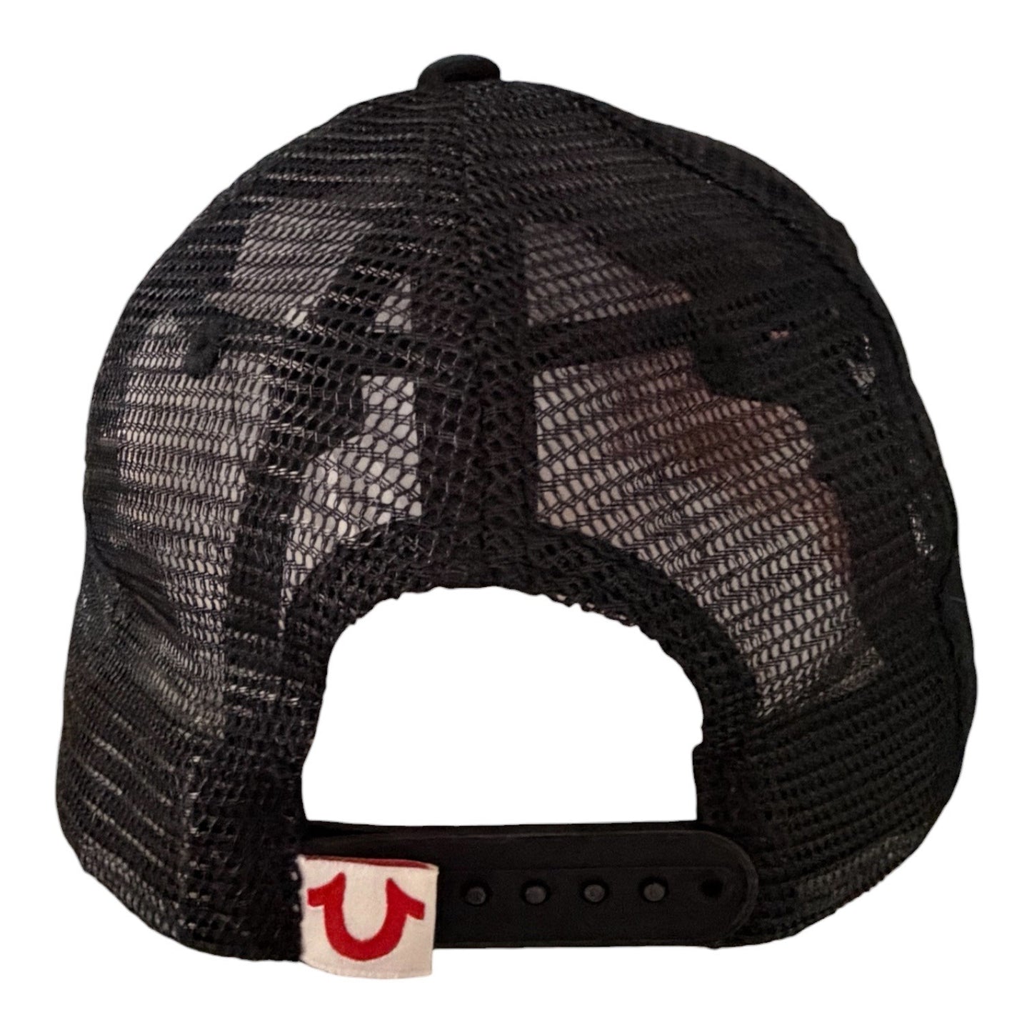True Religion Brand Jeans Buddha Guitar Black Trucker Hat Snapback Cap