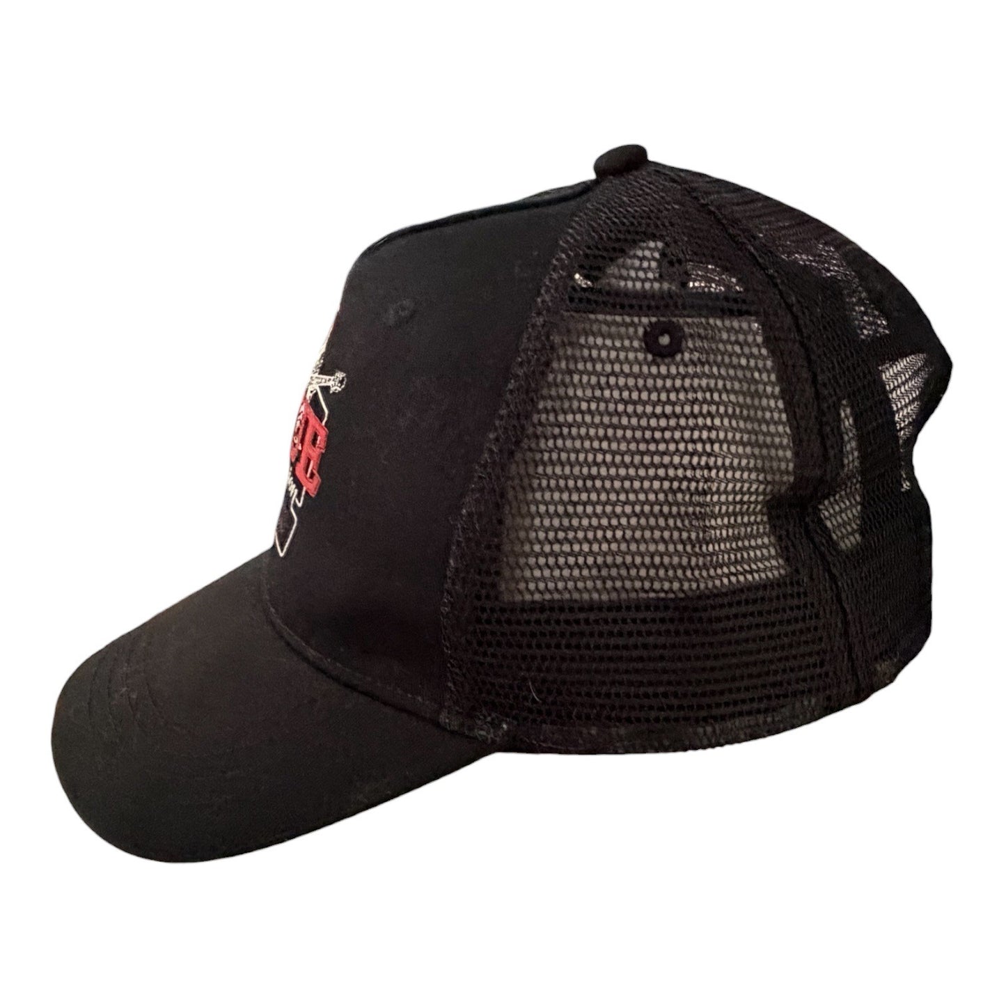True Religion Brand Jeans Buddha Guitar Black Trucker Hat Snapback Cap
