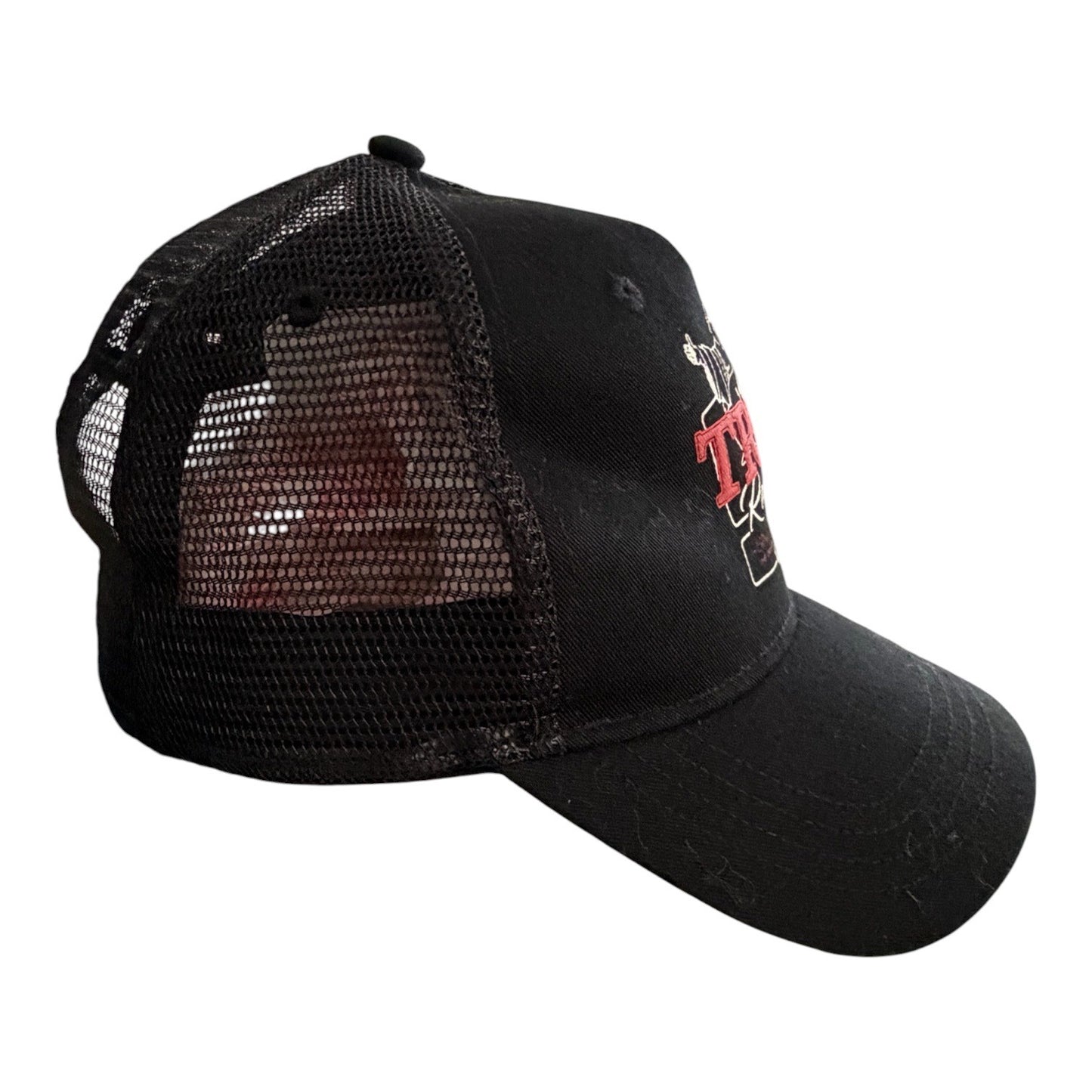 True Religion Brand Jeans Buddha Guitar Black Trucker Hat Snapback Cap