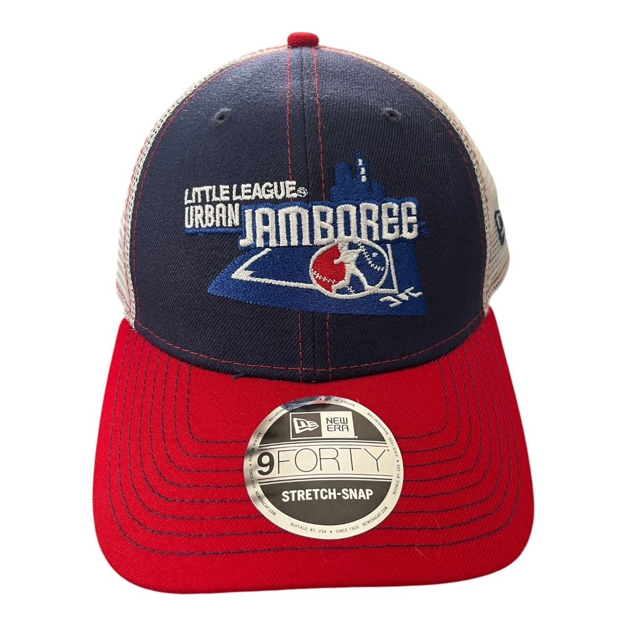 New Era 9FORTY Little League Urban Jamboree Trucker Hat Red Blue Mesh Snapback 2023
