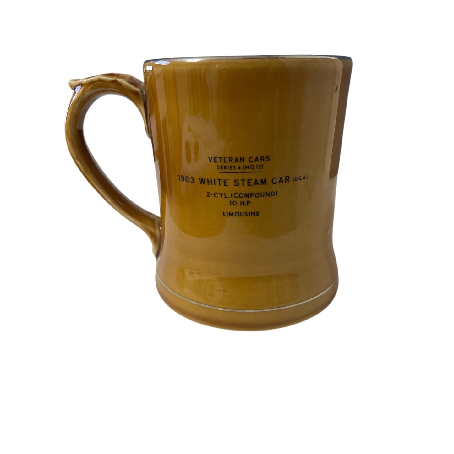 Vintage Wade Ireland Veteran Cars White Steam Car Mug 1903 Automobile