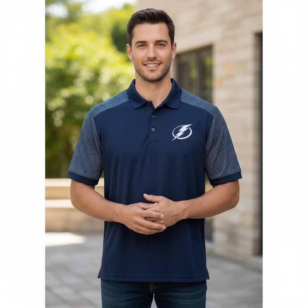 Antigua Tampa Bay Lightning Polo Shirt Men’s Medium Navy NHL Logo Performance