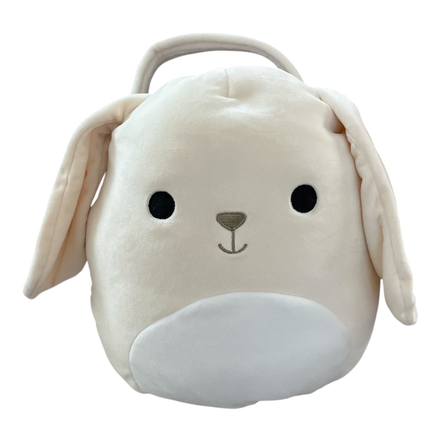 Squishmallows Valentina Bunny Easter Basket – Cream with Purple Interior – Plush Handle
