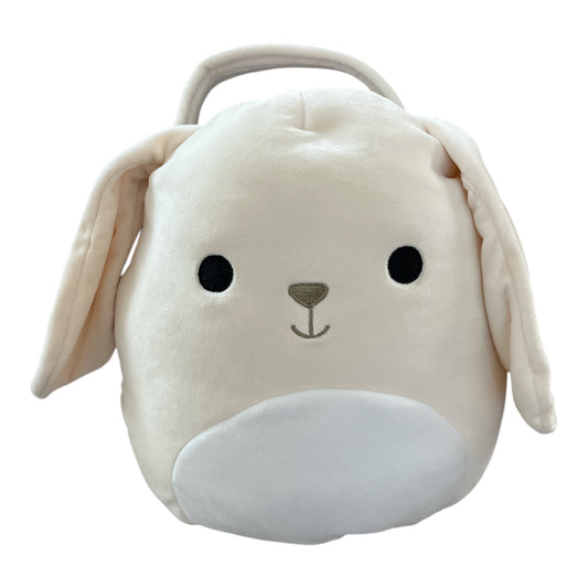 Squishmallows Valentina Bunny Easter Basket – Cream with Purple Interior – Plush Handle