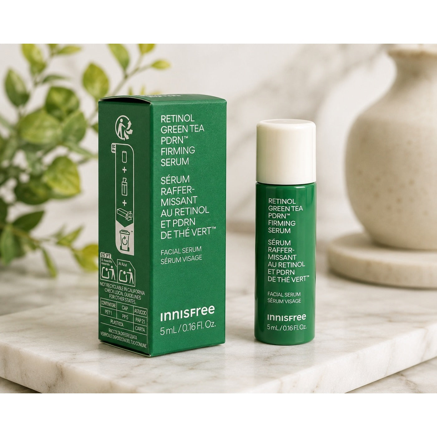 Innisfree Retinol Green Tea PDRN Firming Serum 5mL Mini Travel Size New in Box