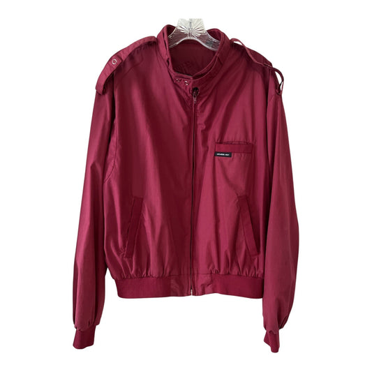Members Only Men’s Bomber Jacket Size 46 | Red Zip Front Epaulettes Vintage Style