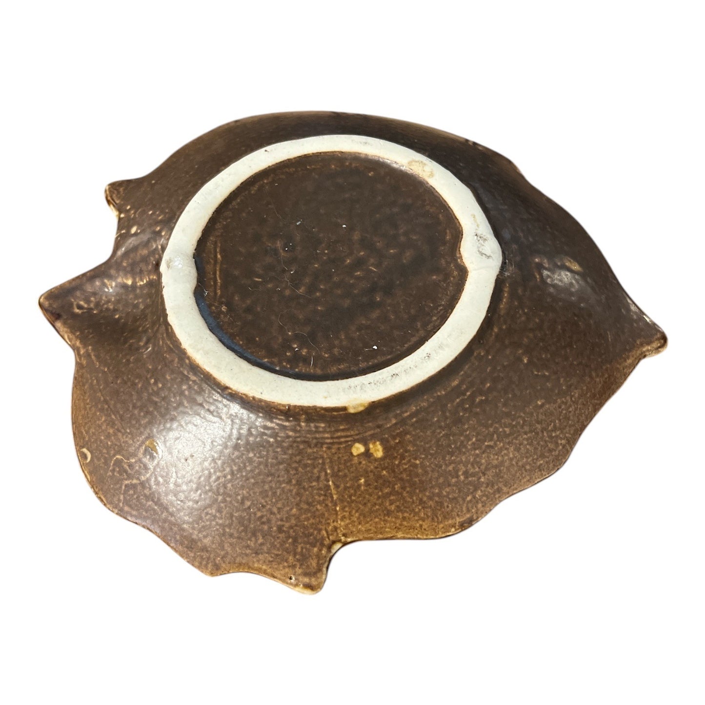 Ceramic Leaf Dish Crackle Glaze Blue Green Decorative Trinket Bowl