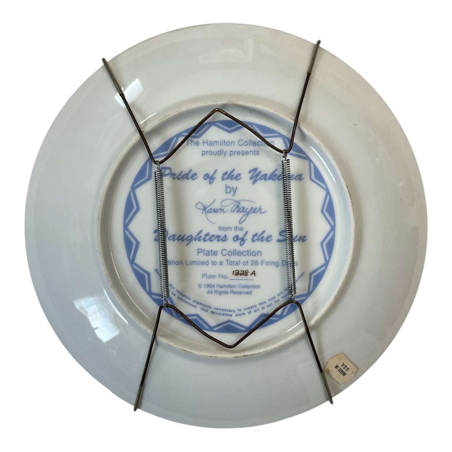 Hamilton Collection Pride of the Yakima Plate by Karen Thayer Daughters of the Sun 1998
