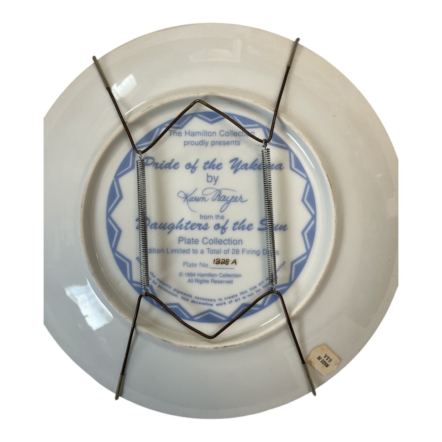Hamilton Collection Pride of the Yakima Plate by Karen Thayer Daughters of the Sun 1998