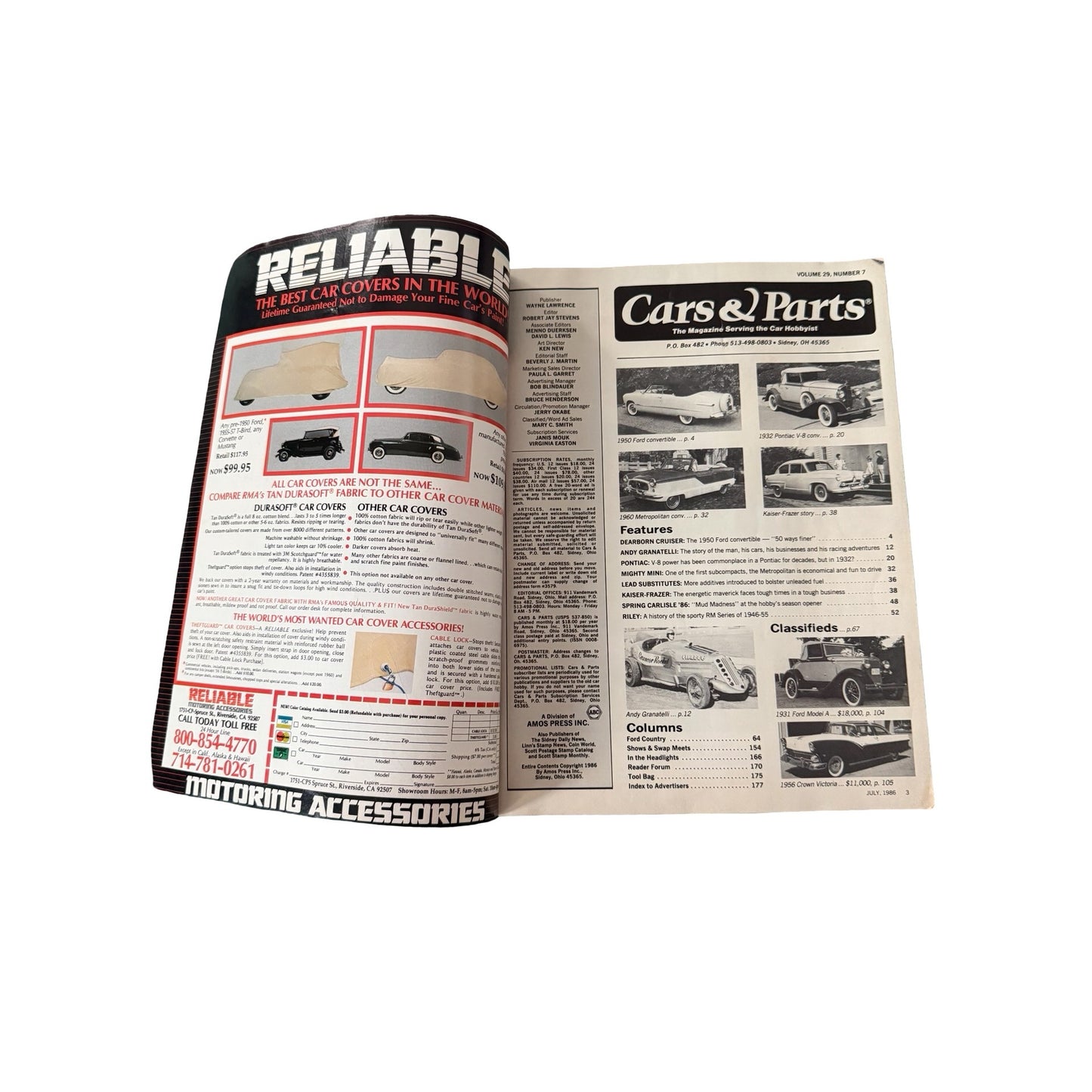 Cars & Parts Magazine July 1986 Vintage Car Hobbyist Magazine 1950 Ford Ragtop Andy Granatelli