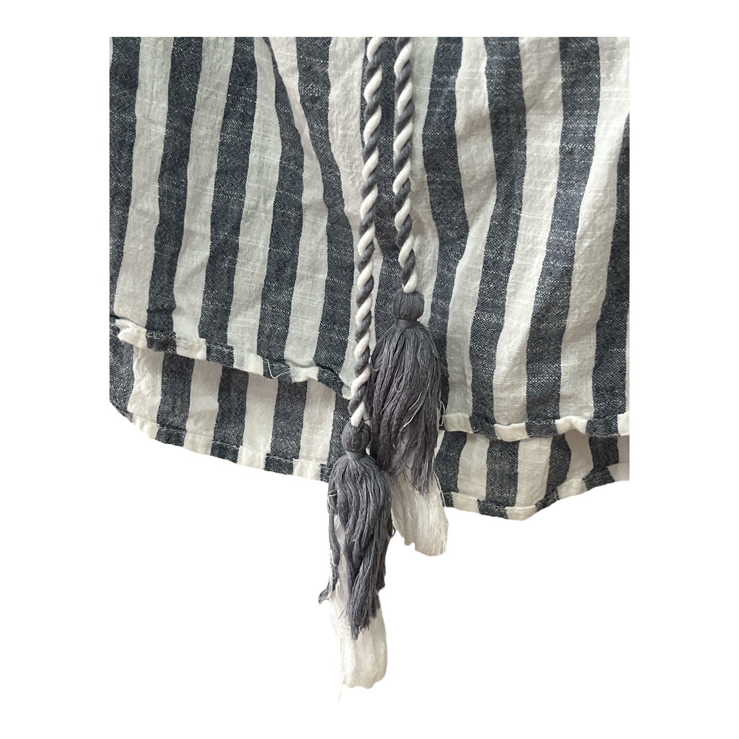 Mud Pie Women’s Striped Peasant Top with Tassel Tie – Size Small