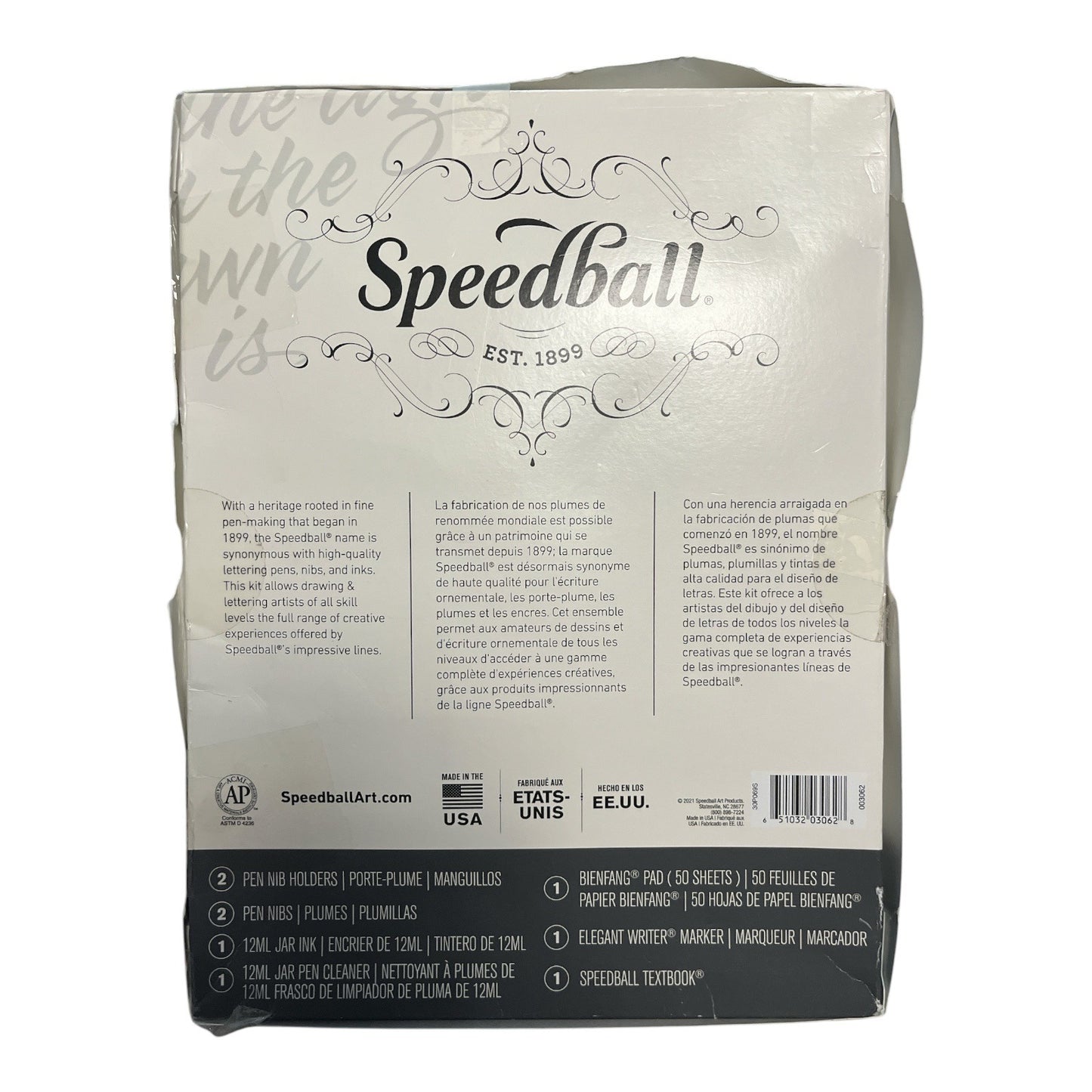 Speedball Complete Calligraphy Kit With Pen Holders Nibs Ink Marker & Paper