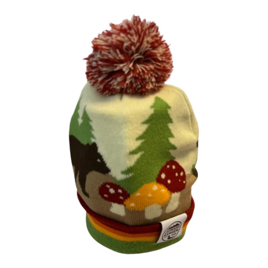 Junior Ranger Gear Knit Beanie Hat – Forest Animal Design with Bears & Bunnies – Youth Size