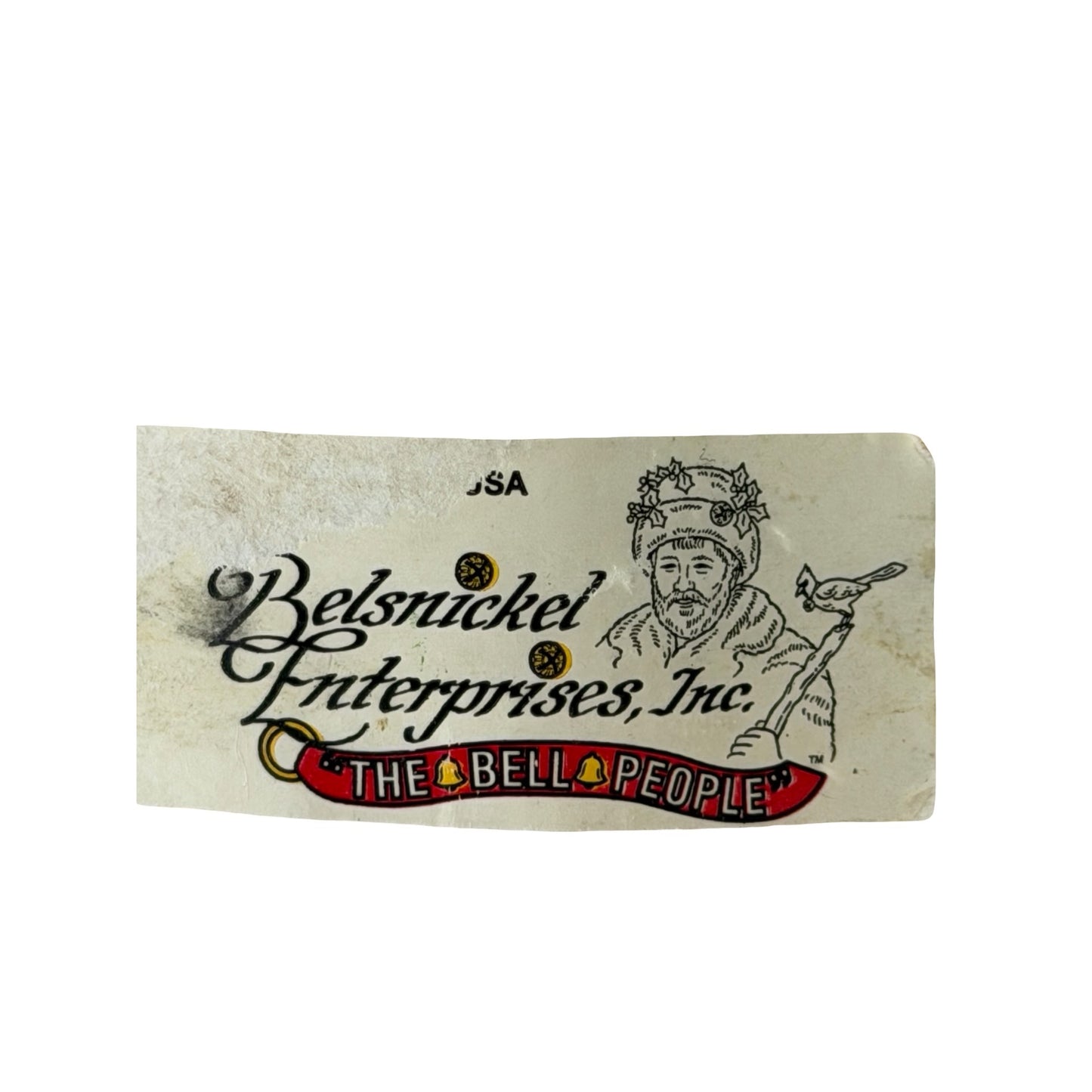 Vintage Belsnickel Enterprises Leather Christmas Sleigh Bell Door Hangers Set of 2