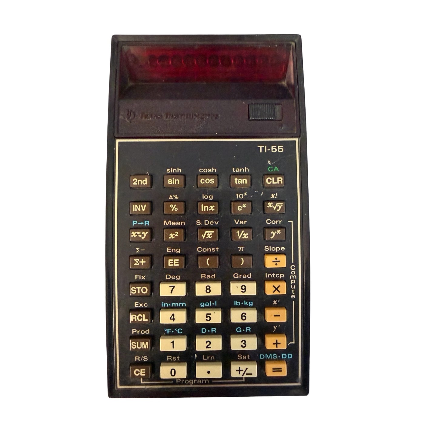 Vintage Texas Instruments TI-55 Programmable Scientific Calculator With Case Untested