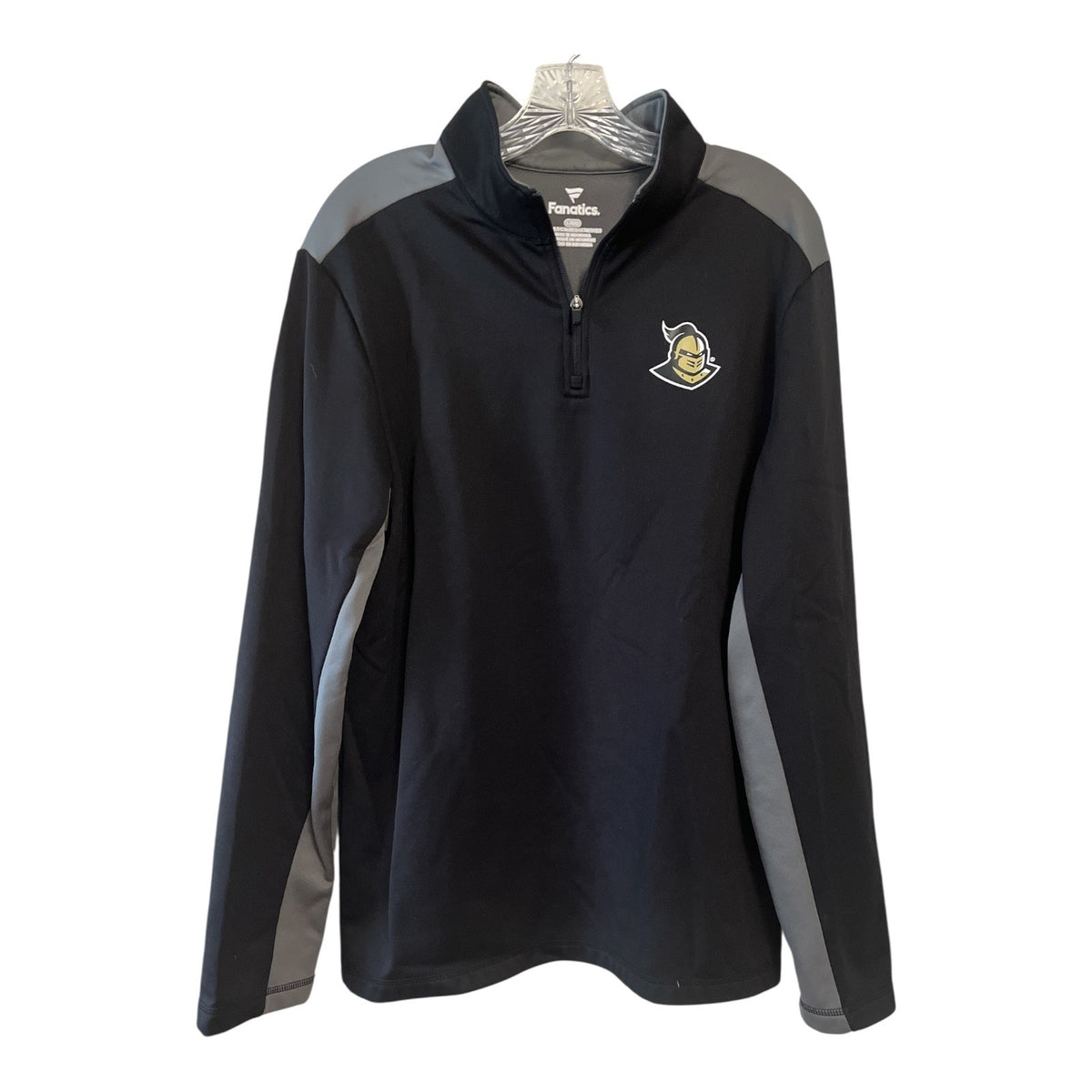 UCF Knights Fanatics Quarter Zip Pullover Black Gray Long Sleeve Mens