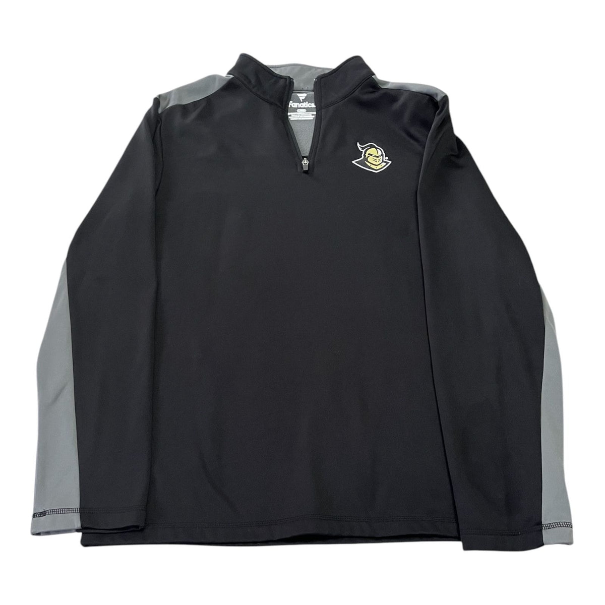 UCF Knights Fanatics Quarter Zip Pullover Black Gray Long Sleeve Mens
