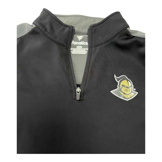 UCF Knights Fanatics Quarter Zip Pullover Black Gray Long Sleeve Mens
