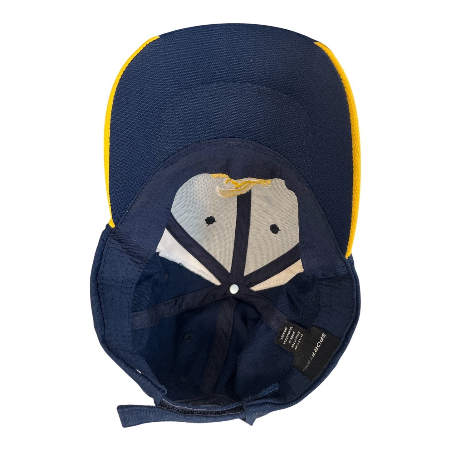 Sport-Tek Gator Band Embroidered Baseball Cap Navy Yellow Adjustable Hat