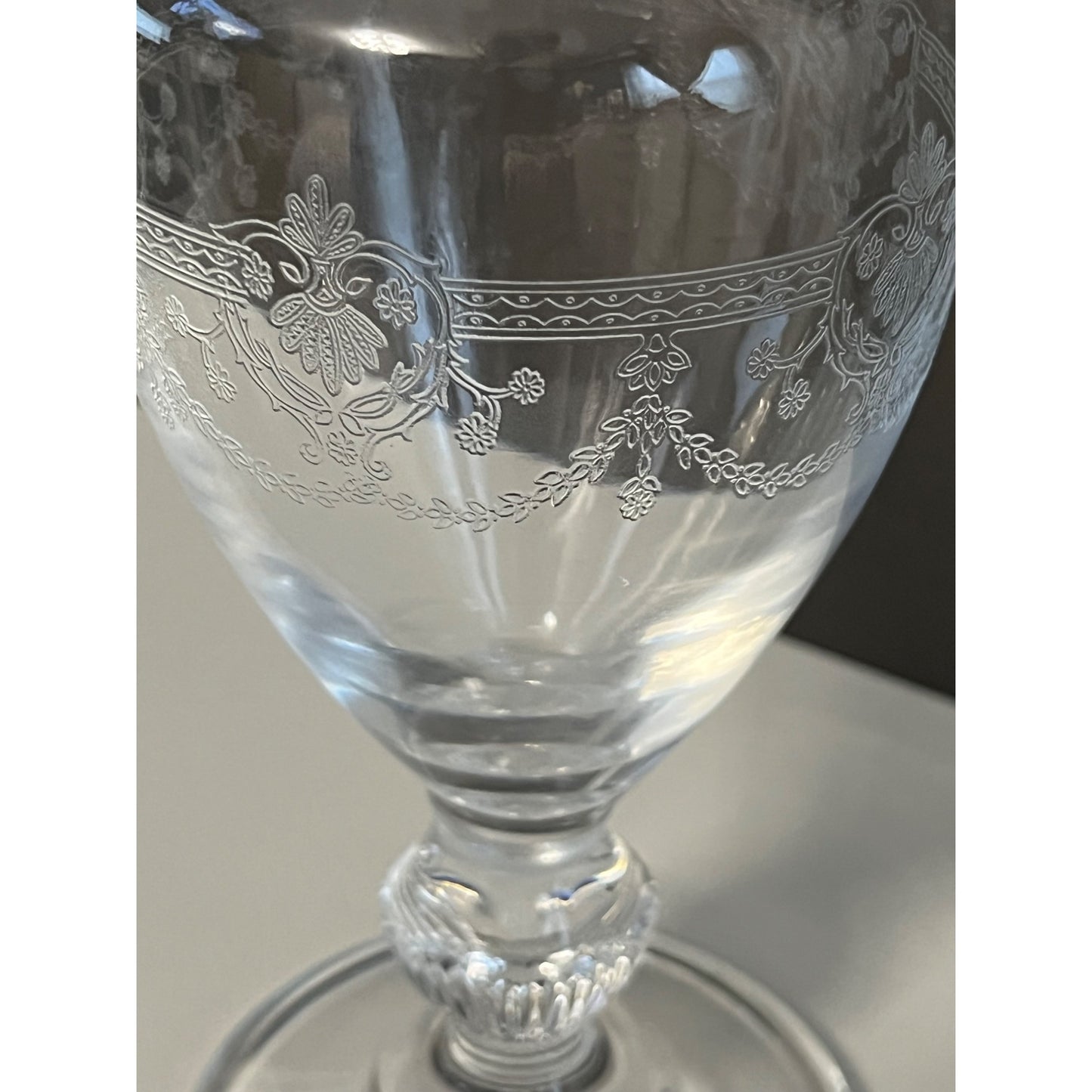 Cristal d’Arques France Etched Crystal Vase – Vintage Pedestal Flower Vase – 9x3