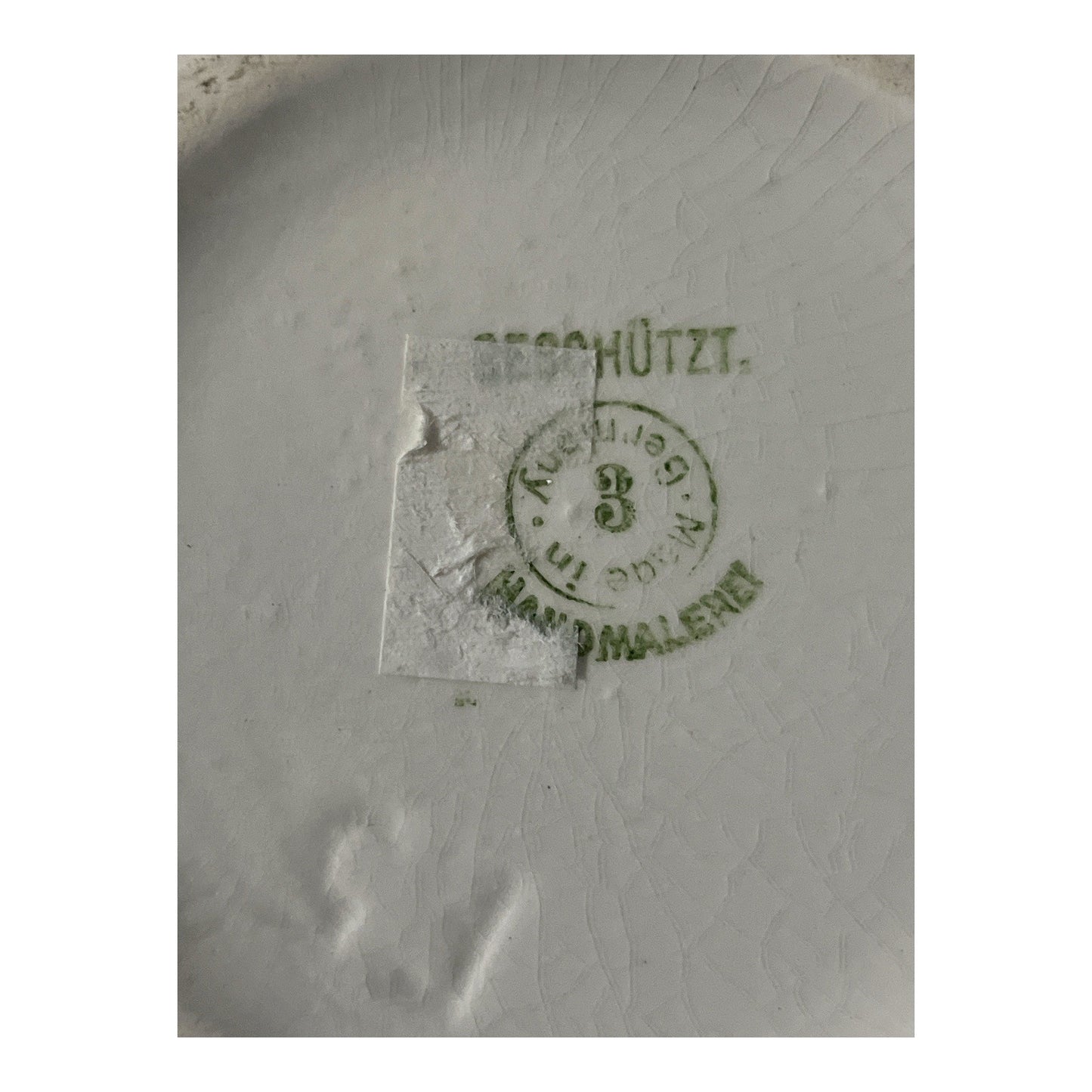 Vintage German Hand-Painted Floral Ceramic Pitcher 5” – Crackle Glaze, Black Rim (1950s–1970s)