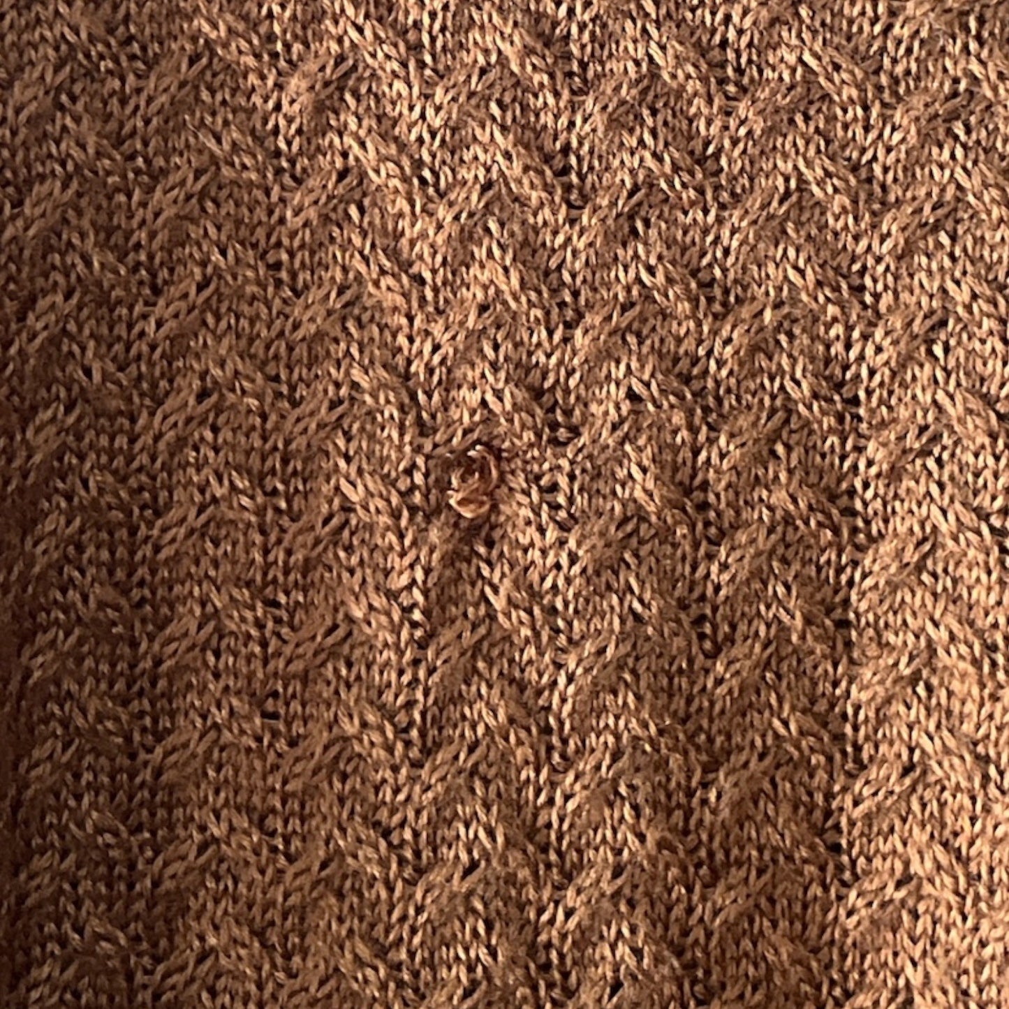 Sisstrevolution Women’s Size L Knit Sweater – Rust Brown with Striped Sleeves