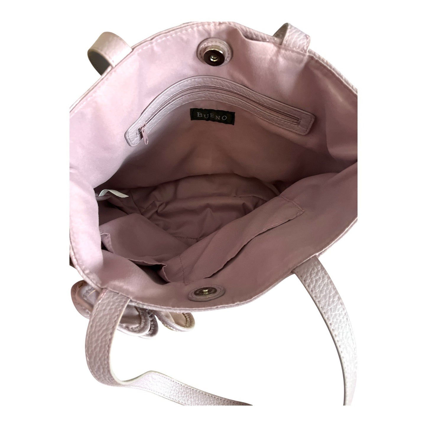 Bueno Straw Tote Bag Purple Faux Leather Flower Accent Mid 2000s Summer Beach Purse