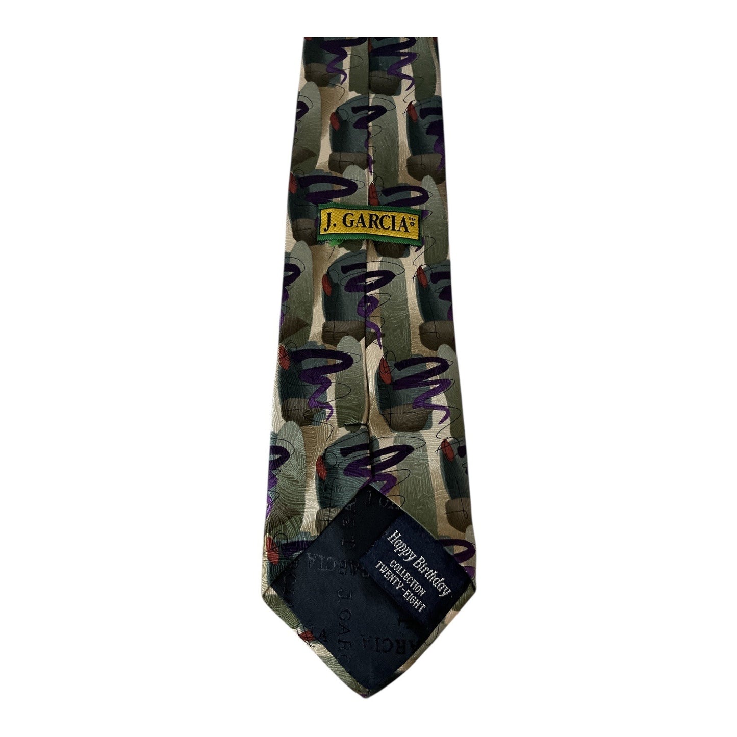Vintage 1990s J. Garcia Jerry Garcia Silk Tie Happy Birthday Collection Twenty-Eight