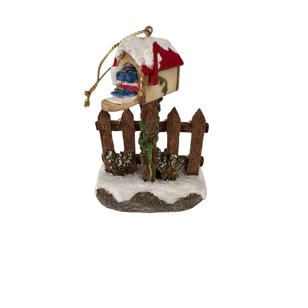 Vintage 1994 Thomas Kinkade Season's Greeting Mailbox Christmas Ornament Figurine