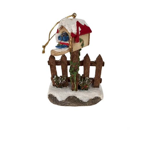 Vintage 1994 Thomas Kinkade Season's Greeting Mailbox Christmas Ornament Figurine