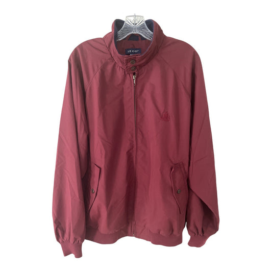 Vtg 1990s IZOD Men's Burgundy Bomber Jacket M – Crest Logo, Zip Front, Made in Thailand