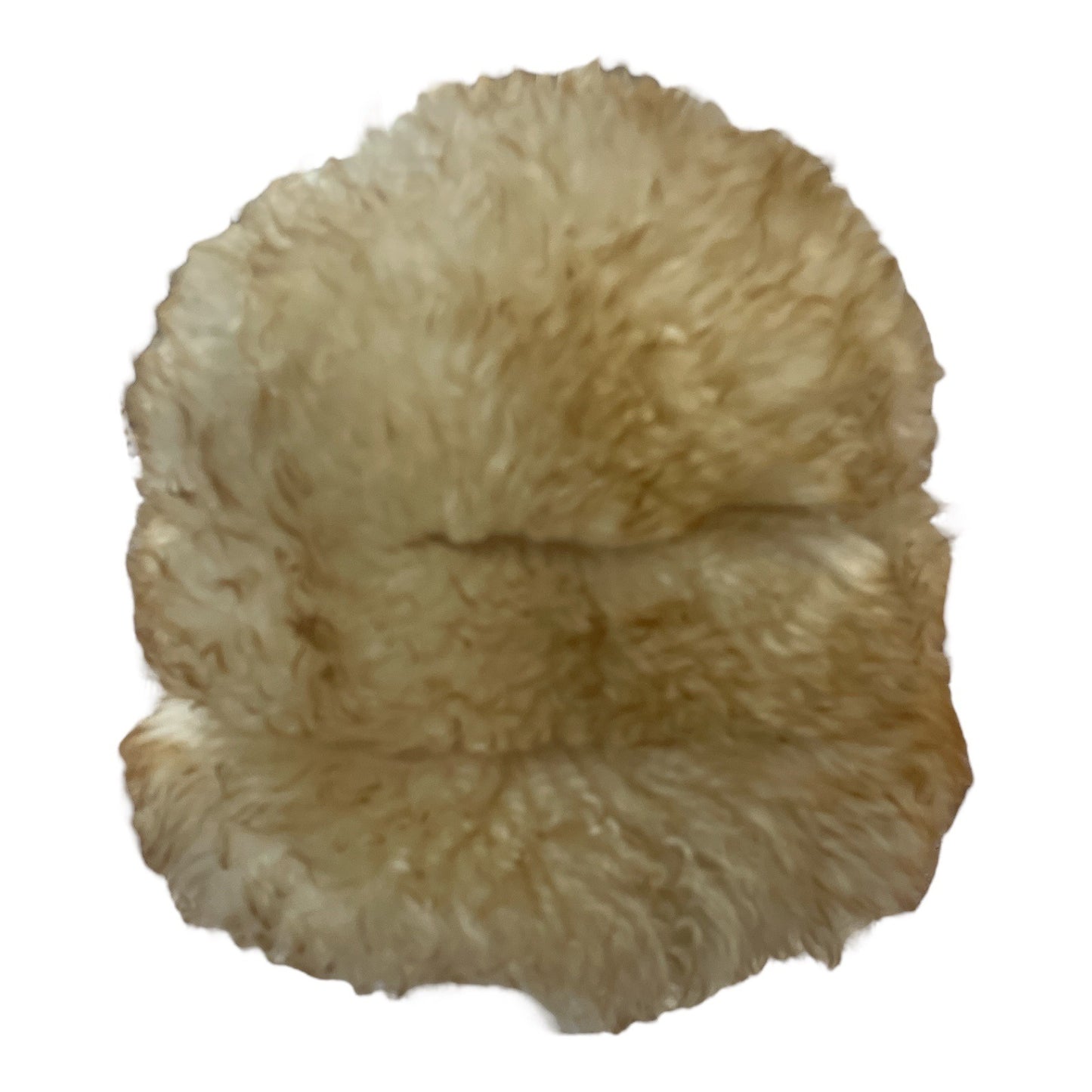 Vintage Shearling Hat | Real Lamb Fur | Round Cossack Style | Zipper Back | Ivory | 22" Circ