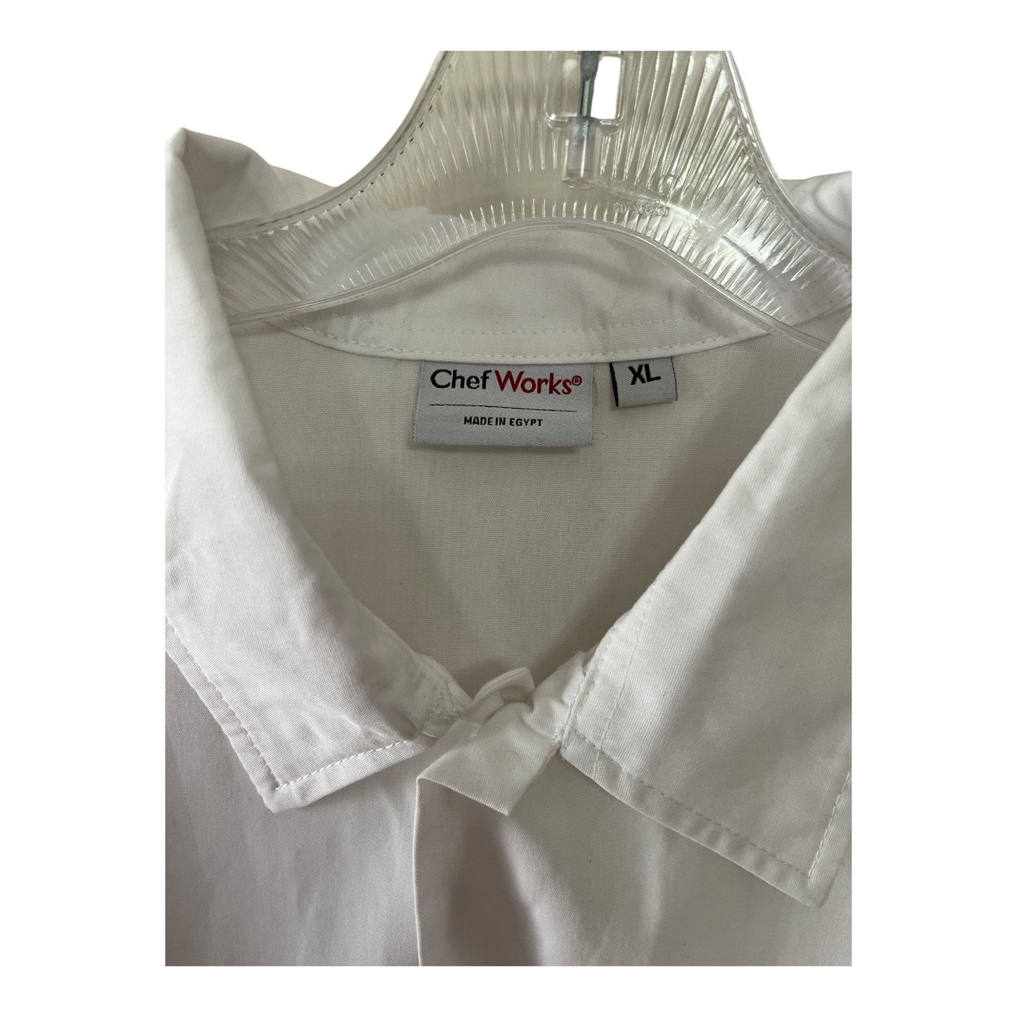 Chef Works White Short Sleeve Button-Down Shirt – Size XL – 65/35 Poly Cotton