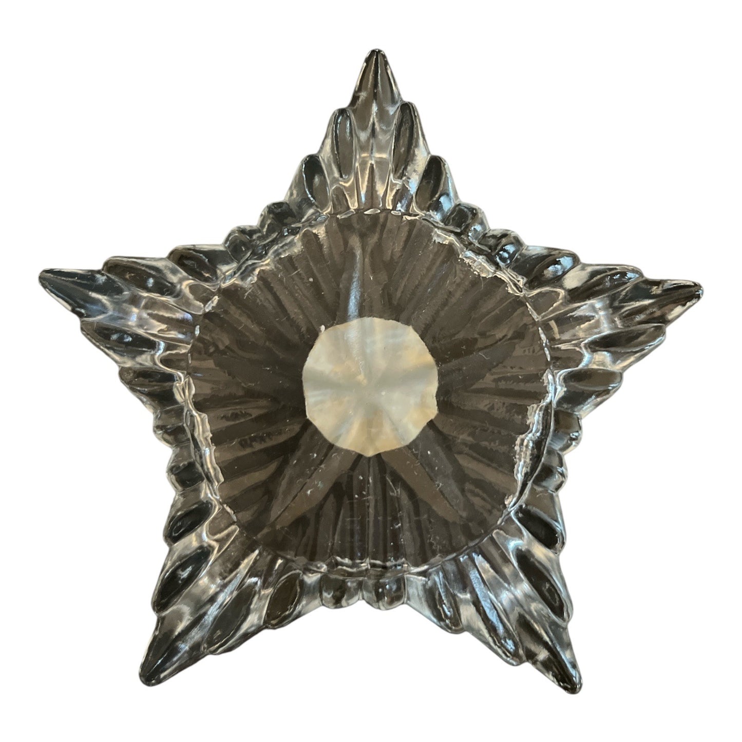 Vintage Crystal Clear Star-Shaped Handcrafted Crystal Dish – Made in Romania