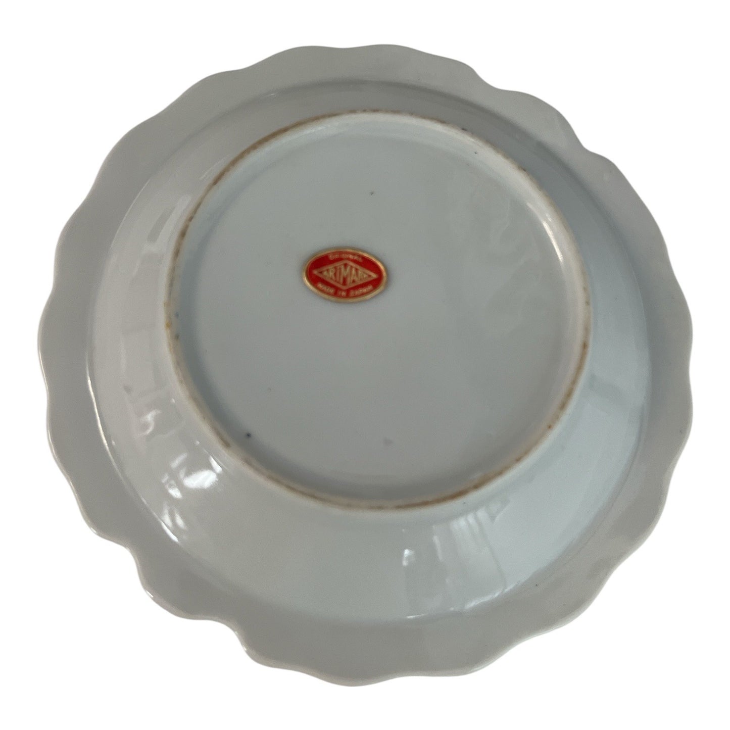 Vintage Artmark Japan Hand Painted Fruit Trinket Dish Saucer Gold Trim 4"