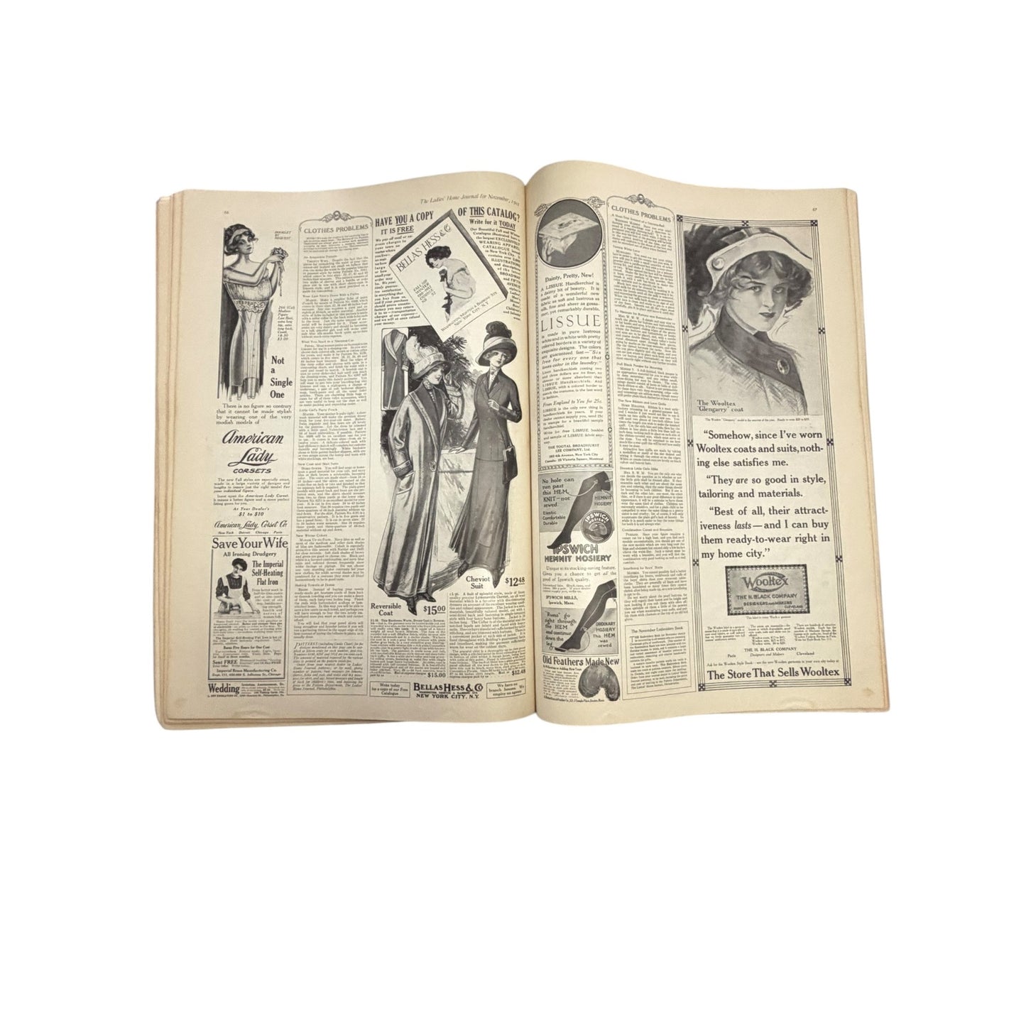 The Ladies' Home Journal November 1911 Magazine C. Coles Phillips Cover Antique Fashion Ads