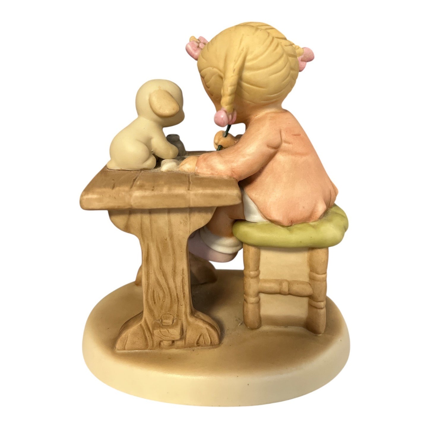 1988 Enesco "Dear Santa" Figurine – Memories of Yesterday by Mabel Lucie Attwell – Girl Writing Letter with Puppy