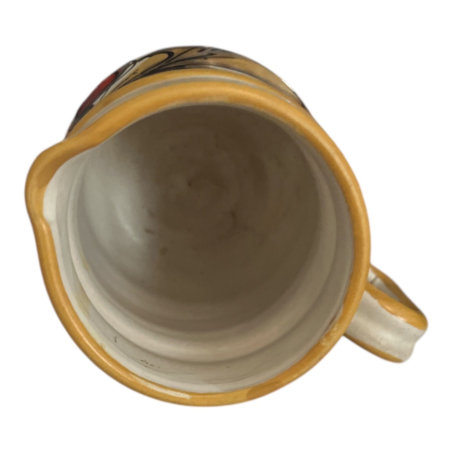 Vintage Italian Hand Painted Creamer Pitcher Floral Mid Century Italy Pottery