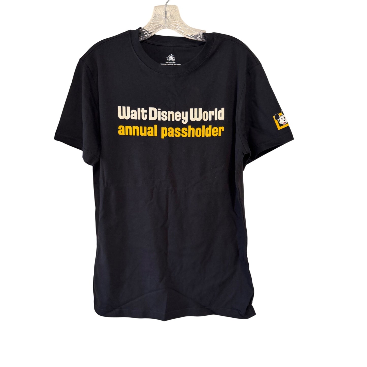 Disney Parks Walt Disney World Annual Passholder T-Shirt Black Adult Small NWT