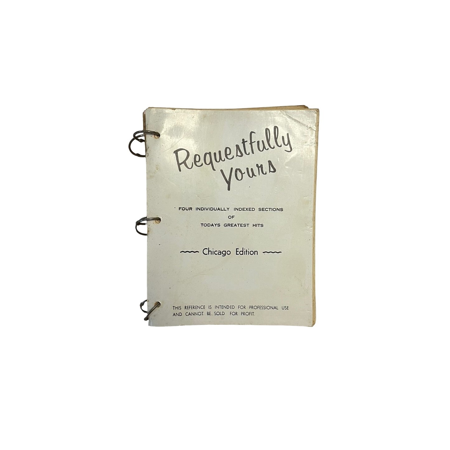 Vintage Requestfully Yours Chicago Edition Song Book Binder Sheet Music Indexed