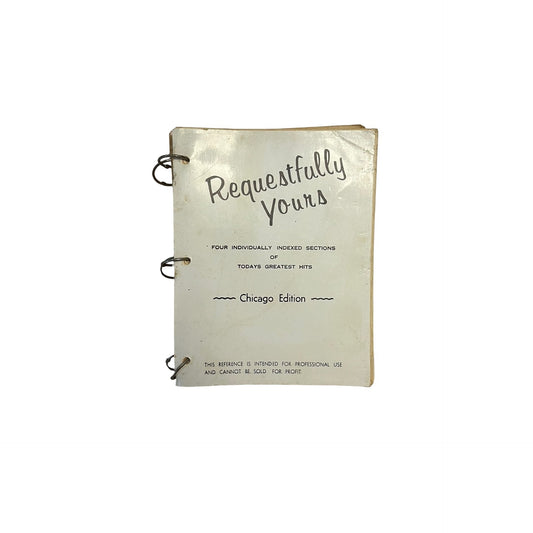 Vintage Requestfully Yours Chicago Edition Song Book Binder Sheet Music Indexed