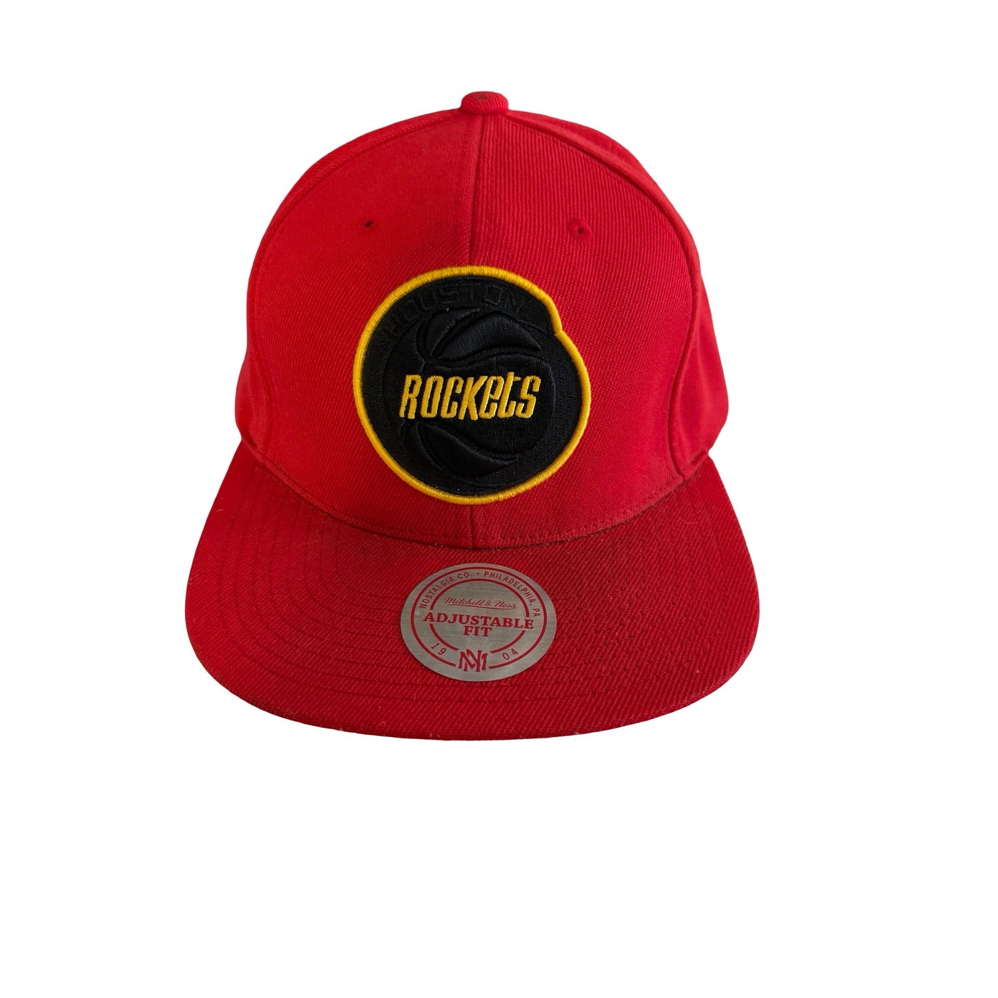 Mitchell & Ness Houston Rockets Snapback Hat Red Adjustable NBA Hardwood Classics
