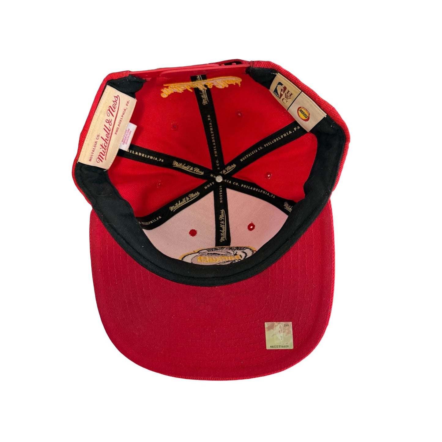 Mitchell & Ness Houston Rockets Snapback Hat Red Adjustable NBA Hardwood Classics