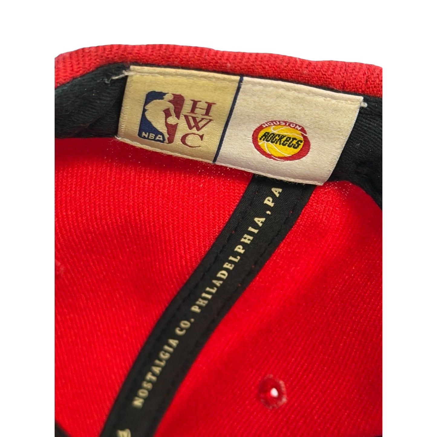 Mitchell & Ness Houston Rockets Snapback Hat Red Adjustable NBA Hardwood Classics