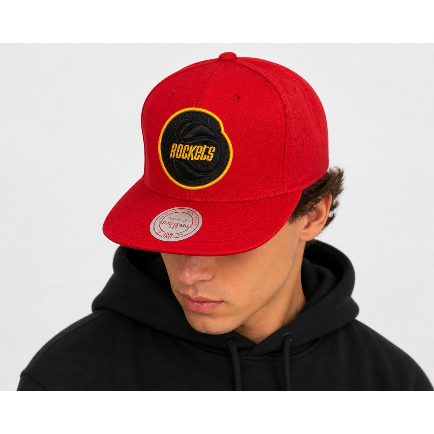 Mitchell & Ness Houston Rockets Snapback Hat Red Adjustable NBA Hardwood Classics