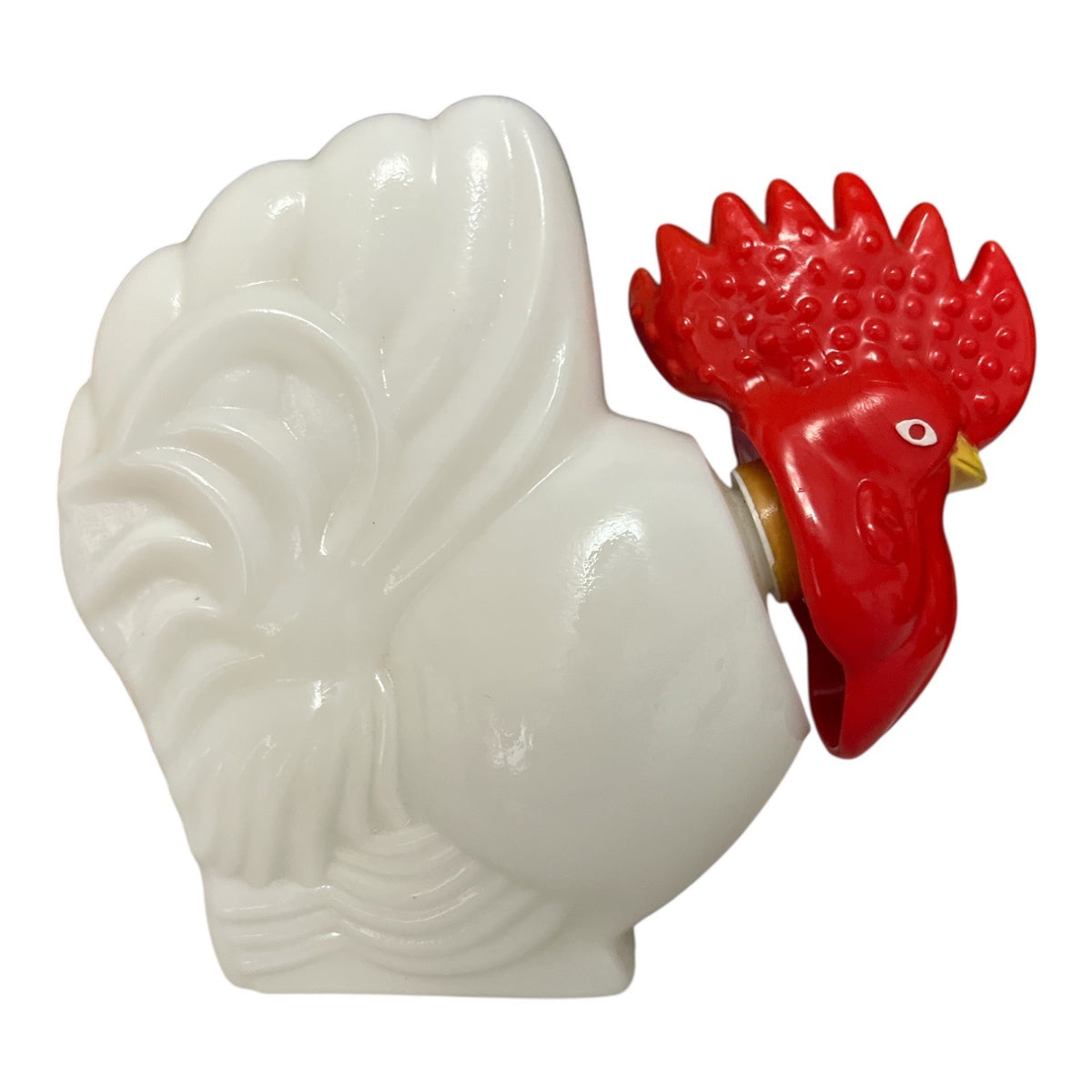 Vintage Avon Milk Glass Rooster Bottle Red Cap 1970s Hand Lotion Container