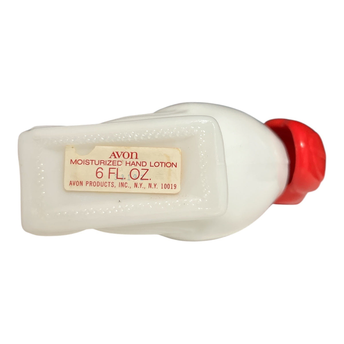 Vintage Avon Milk Glass Rooster Bottle Red Cap 1970s Hand Lotion Container