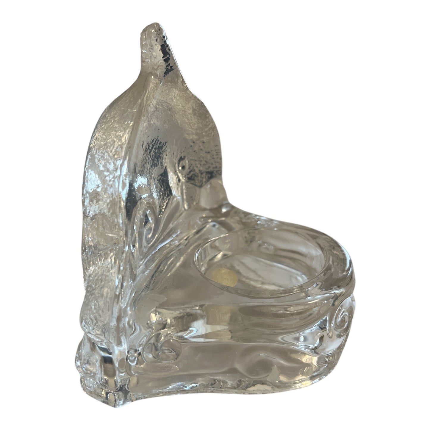 Vintage 1980s–1990s Partylite Expressly for Candle Dolphin Glass Votive Holder