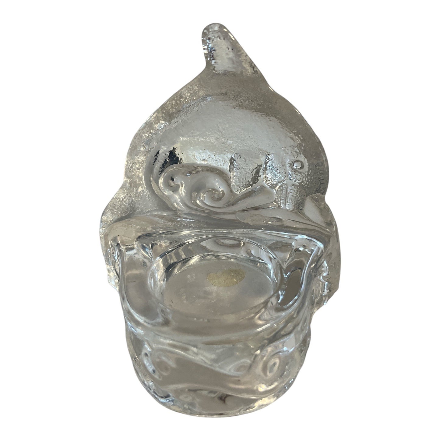 Vintage 1980s–1990s Partylite Expressly for Candle Dolphin Glass Votive Holder