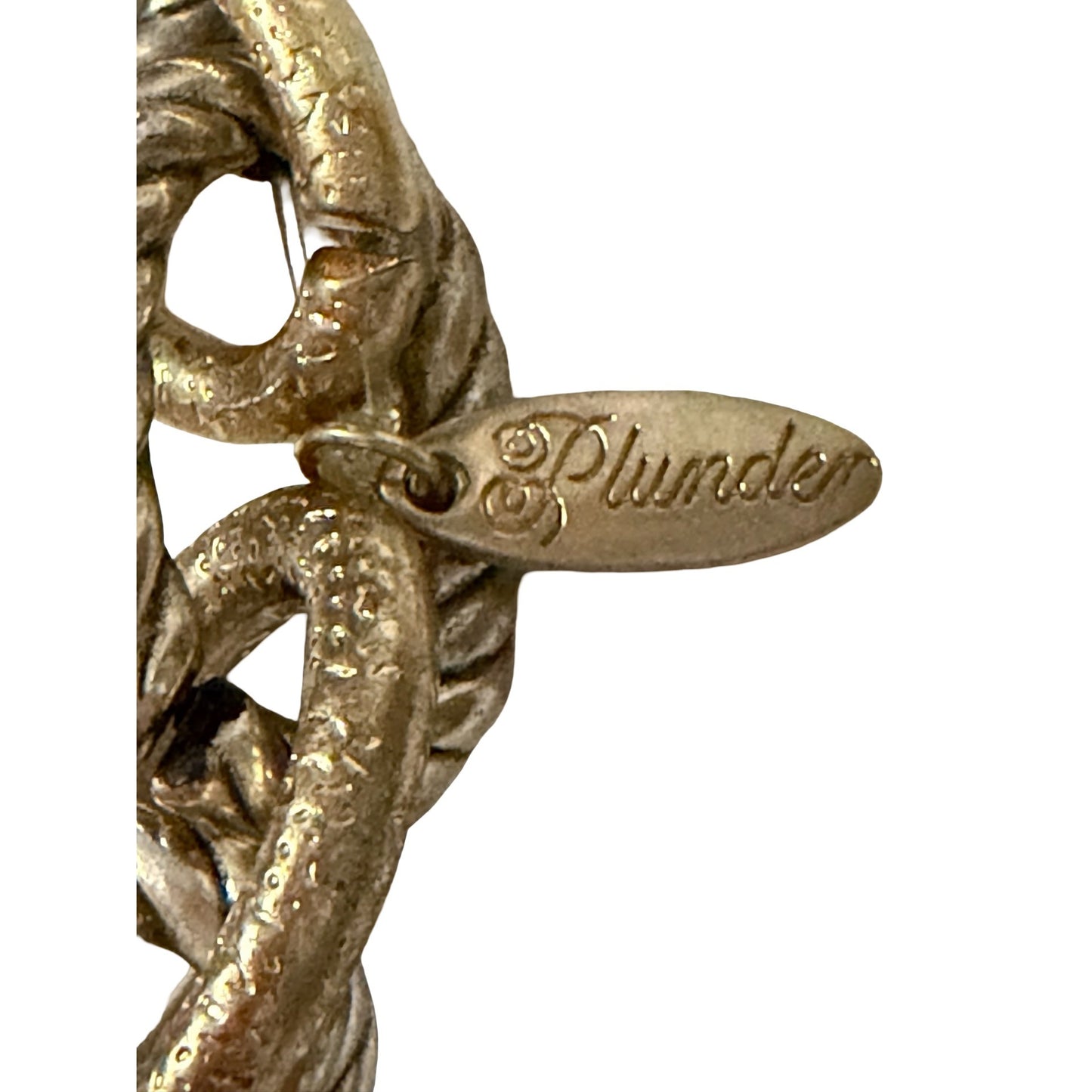 Plunder Two Tone Chunky Stretch Bracelet Gold Silver Rope Oval Link Statement